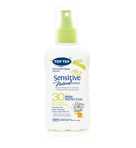 TOP TEN KIDS BIO SENSITIVE Sunscreen Lotion Spray SPF 30