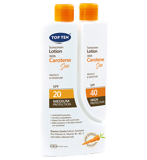 TOP TEN CAROTENE Sunscreen Lotion -Duo Pack SPF 20/40