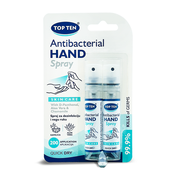 TOP TEN Antibacterial Hand Spray -DUO PACK