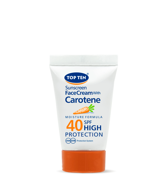 TOP TEN Sunscreen Face Cream with Carotene SPF 40 -Pocket