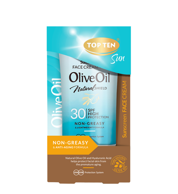 TOP TEN OLIVE OIL Non-Greasy Sunscreen Face Cream SPF 30