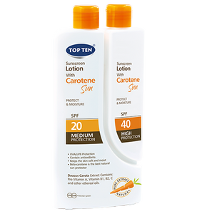 TOP TEN CAROTENE Sunscreen Lotion -Duo Pack SPF 20/40