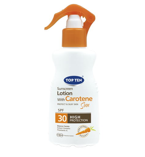 TOP TEN CAROTENE Sunscreen Lotion SPF 30 Spray