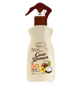 TOP TEN Coco Brown Sunscreen lotion SPF50 Spray