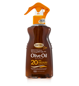 TOP TEN OLIVE OIL DRY Tanning Oil SPF 20 Spray