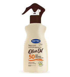 TOP TEN OLIVE OIL Sunscreen Lotion Spray SPF 50
