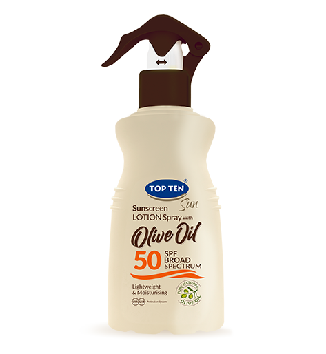 TOP TEN OLIVE OIL Sunscreen Lotion Spray SPF 50